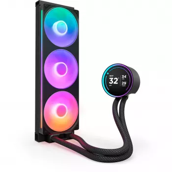 NZXT Kraken Elite 360 RGB procesoriaus „viskas viename“ skysčio aušintuvas 12 cm juodas 1 vnt.