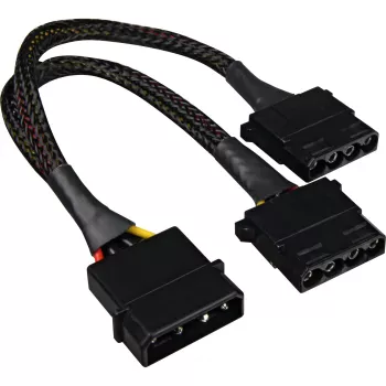 Sharkoon SATA Y maitinimo adapteris 4P Molex 0,15 m juodas - skaitmeniniams/duomenų - maitinimo šaltinis