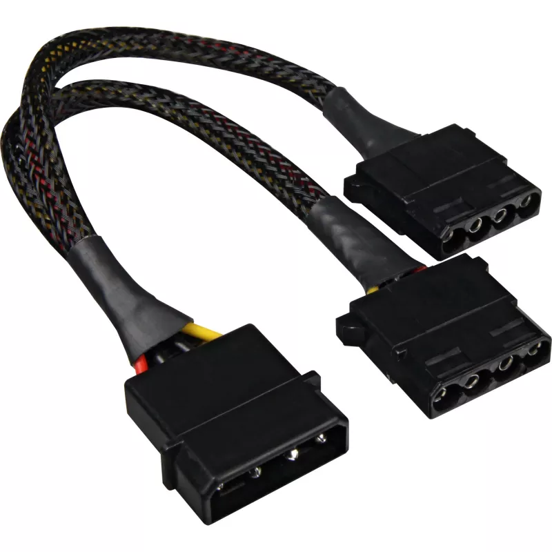 Sharkoon SATA Y maitinimo adapteris 4P Molex 0,15 m juodas - skaitmeniniams/duomenų - maitinimo šaltinis