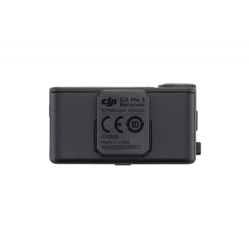 Mikrofono imtuvas DJI Mic 3 kameros laikiklis juodas — maitinamas baterijomis, komplekte 3,5 mm garso ir USB kabeliai