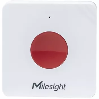 Belaidis medicininis pagalbos mygtukas Milesight WS101915M, maitinamas baterijomis LiCoO2, 50×50×18 mm, baltas