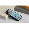 iKins išmaniojo telefono dėklas, skirtas iPhone XS / XS Max, juodo akmens dizaino, apsauginė galinė dangtelis