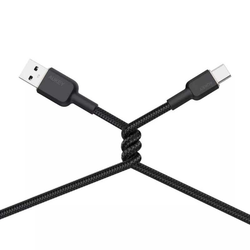 USB A į USB C laidas Aukey CB-NAC1, 1 m, pintas nailonas, USB PD 60W, USB 2.0