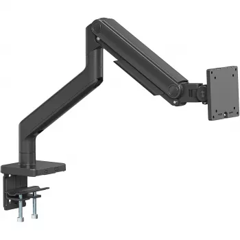 Monitoriaus laikiklis DIGITUS Single, spaustukas, iki 49 colių (124,5 cm), 20 kg, VESA 75x75–100x100, pasvirimas -20° iki 50°, aukščio reguliavimas, juodas