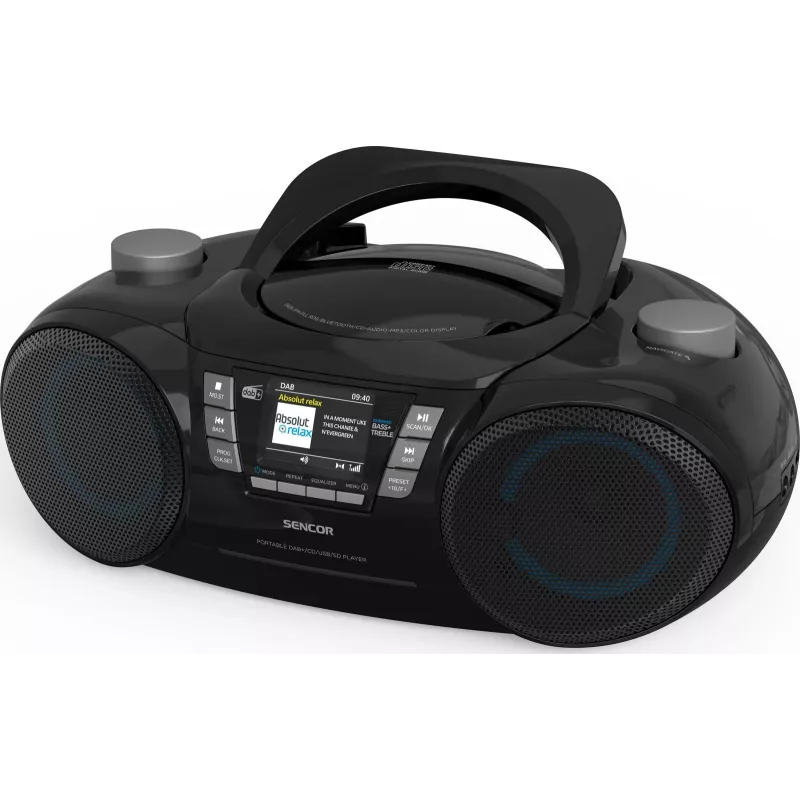 Nešiojamasis DAB+ CD/MP3/USB/SD Bluetooth grotuvas SENCOR SPT 6510DB — DAB+, Bluetooth 5.3, 16 W RMS, CD/USB/SD, 2.4 colio LCD