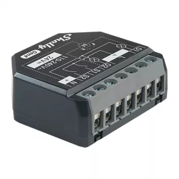 Shelly 2PM Gen4 roletų/žaliuzių pavara 2 kanalai, kintamoji srovė 110–240 V, 2,4 GHz „Wi‑Fi“, 1,4 W, 8000 KB „flash“ atmintis