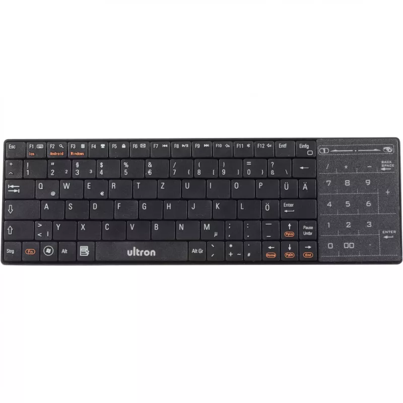 Klaviatūra Ultron UMT-BT Bluetooth QWERTZ vokiška juoda