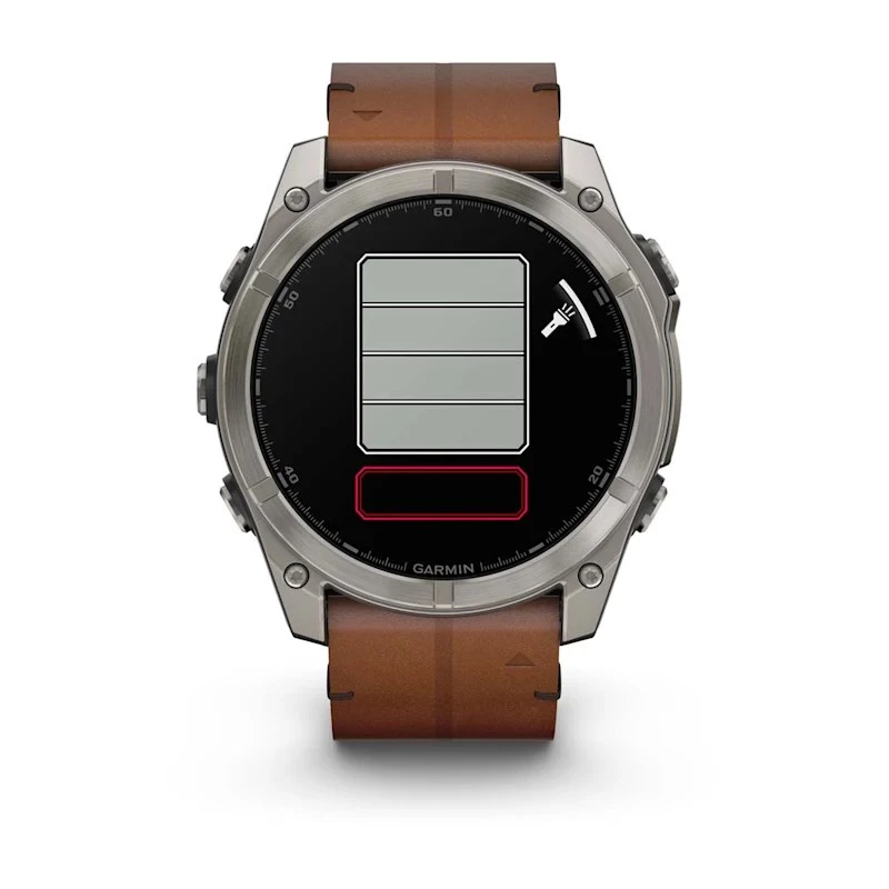 Garmin Fenix 8 3,56 cm (1.4) AMOLED 51 mm Skaitmeninis 454 x 454 pikselių Jutiklinis ekranas Titaninis Wi-Fi GPS (palydovinis)