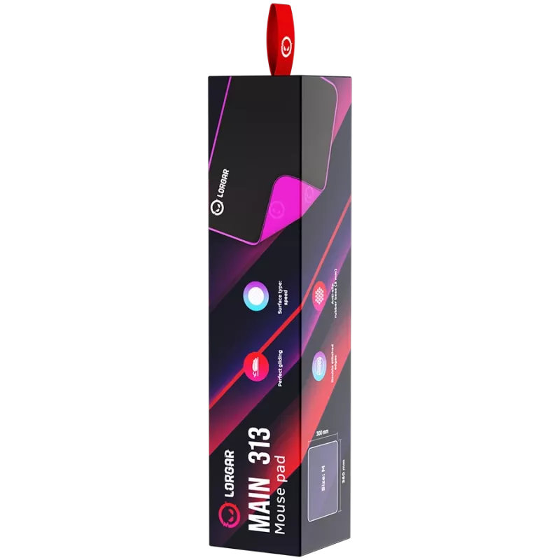 Žaidimų pelės kilimėlis Lorgar LRG-GMP313 juodai violetinis 360x300mm
