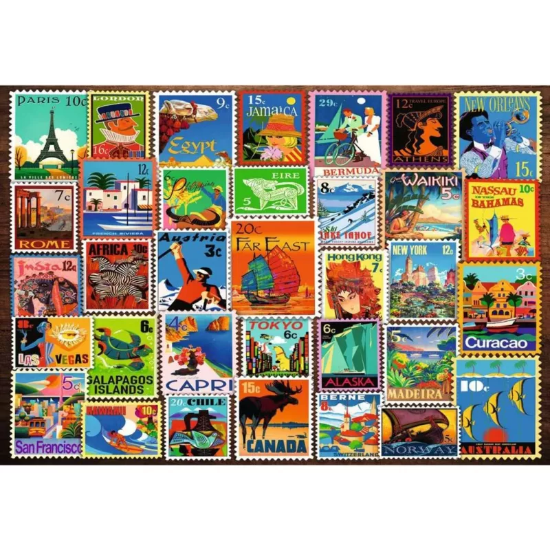 Dėlionė Ravensburger Feel Well & Puzzle – Pašto ženklai, 200 vnt.