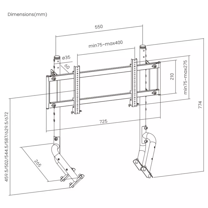 Oplite Monitor Stand R8 Single Juoda retail (OP-R8-SMSB)