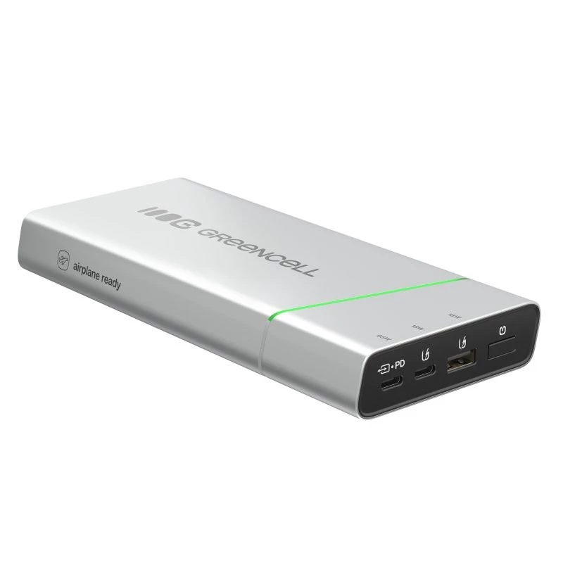 Nešiojama baterija Green Cell BPLGC20P 20800 mAh ličio jonų, USB-C PD 65W, 2x USB-C + 1x USB-A, aliuminio korpusas