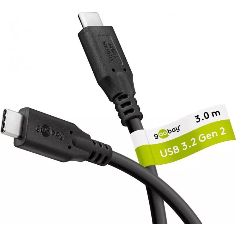 Goobay USB-C laidas USB 3.2 100 W 10 Gbit/s Power Delivery 3 m - kištukas> (74203)