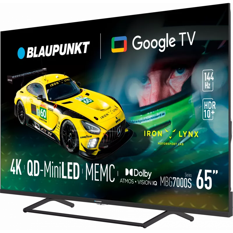 Televizorius BLAUPUNKT 65MBG7000S 65 colių Mini LED Smart TV Google TV juodos spalvos, energijos klasė G