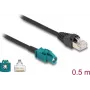 DELOCK tinklo kabelis 91371 — HSD Z į RJ‑45, paauksuoti kontaktai, 0,5 m, juodas