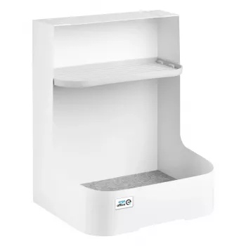 Ergo Office po stalu pastatoma saugojimo dėžė / organizatorius su priedų lentyna, balta, maks. 5 kg, ER-442