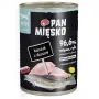 Šlapias kačių maistas Pan Miesko su vištiena ir menke 400 g — suaugusioms, be grūdų, alergiškoms katėms