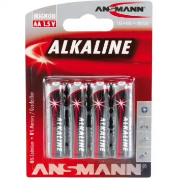 Vienkartinė baterija Ansmann 5015563 Šarminė AA Juoda Pilka