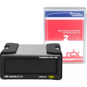 Išorinis RDX diskų rinkinys Tandberg Data Overland-Tandberg O-T su 2 TB HDD, USB 3.2 Gen 1, nuolatinis 260 MB/s, juodas