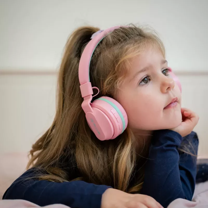 Ausinės Tellur Buddy Bluetooth ant ausies rožinės
