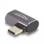 DeLOCK USB adapteris, 40 Gbps, USB Type-C, PD 3.0, 100 W, kištukas į lizdą, kairinis/dešininis kampinis, 8K, 60 Hz, metalinis