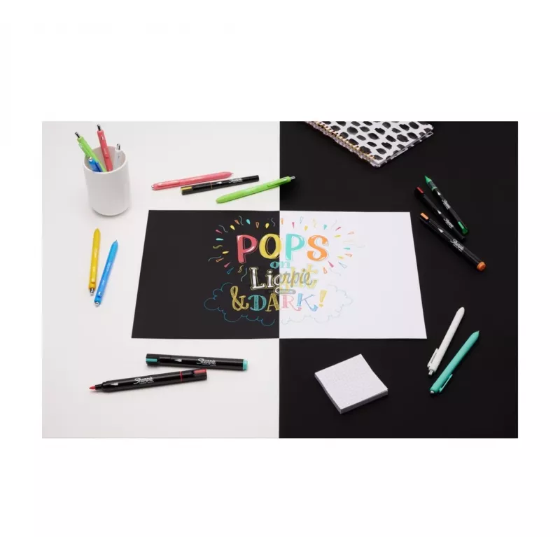 Akrilinių dažų rašikliai Sharpie Creative Marker 12 vnt. kulkinis antgalis juodi
