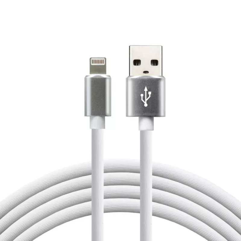 everActive laidas USB Lightning 1m - Baltas, silikoninis, greitas įkrovimas, 2,4A - CBS-1IW