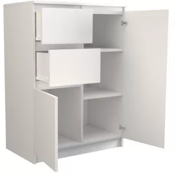 Top e shop 2D2S BIEL komoda — 2 stalčiai, balta, 700×400×970 mm, medžio drožlių plokštė