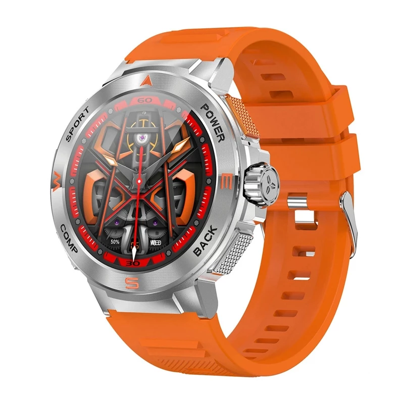 Išmanusis laikrodis BlitzWolf BW-AT5 oranžinis su Bluetooth ir širdies ritmo monitoriumi