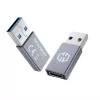Jungčių adapteris GRAUGEAR G-AD-CTA-10G USB-A į USB-C, sidabrinis