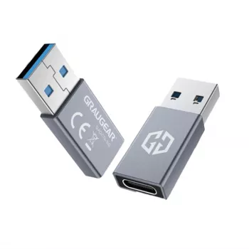 Jungčių adapteris GRAUGEAR G-AD-CTA-10G USB-A į USB-C, sidabrinis