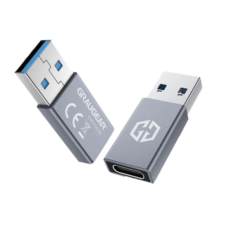 Jungčių adapteris GRAUGEAR G-AD-CTA-10G USB-A į USB-C, sidabrinis