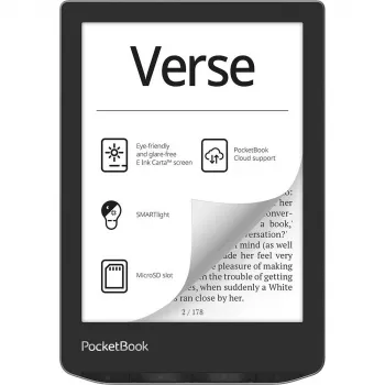 PocketBook Verse - 15,2 cm (6) - E Ink Carta - 758 x 1024 pikselių - ACSM - DOCX - AZW - DjVu - PRC - AZW3 - EPUB - MOBI - RTF - EPUB DRM - FB2 - PDF - CBR - FB2.ZIP - PDF DRM - TXT