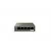 Tinklo komutatorius TENDA TEG1105P-4-63W-EU, 5x Gigabit RJ-45, 4x PoE (bendra galia 57,8 W), 10 Gbit/s perjungimas