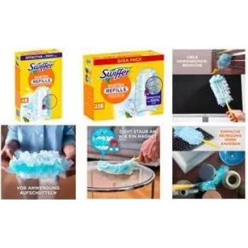 Pakaitiniai mikropluošto dulkių šluostės užpildai Swiffer 23 vnt. grindų ir paviršių valymui