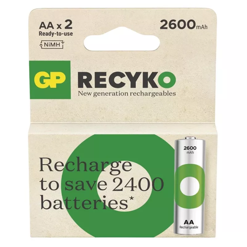 Baterijos R6/AA NI-MH 2 600mAh lizdinėje pakuotėje 2 vnt.