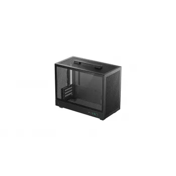 Kompiuterio korpusas DeepCool CH160 PLUS Small Form Factor SFF ATX/mATX, grūdintas stiklas, USB-C, juodas