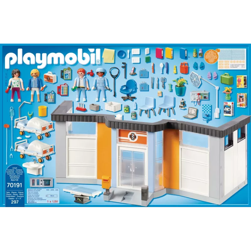 Žaislinė figūrėlė Playmobil 70191 Įrengtas ligoninės korpusas, 297 dalys