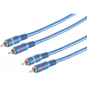 Audio cinch (RCA) kabelis ShiverPeaks 40605 — 2 jungtys, 5 m, mėlynas