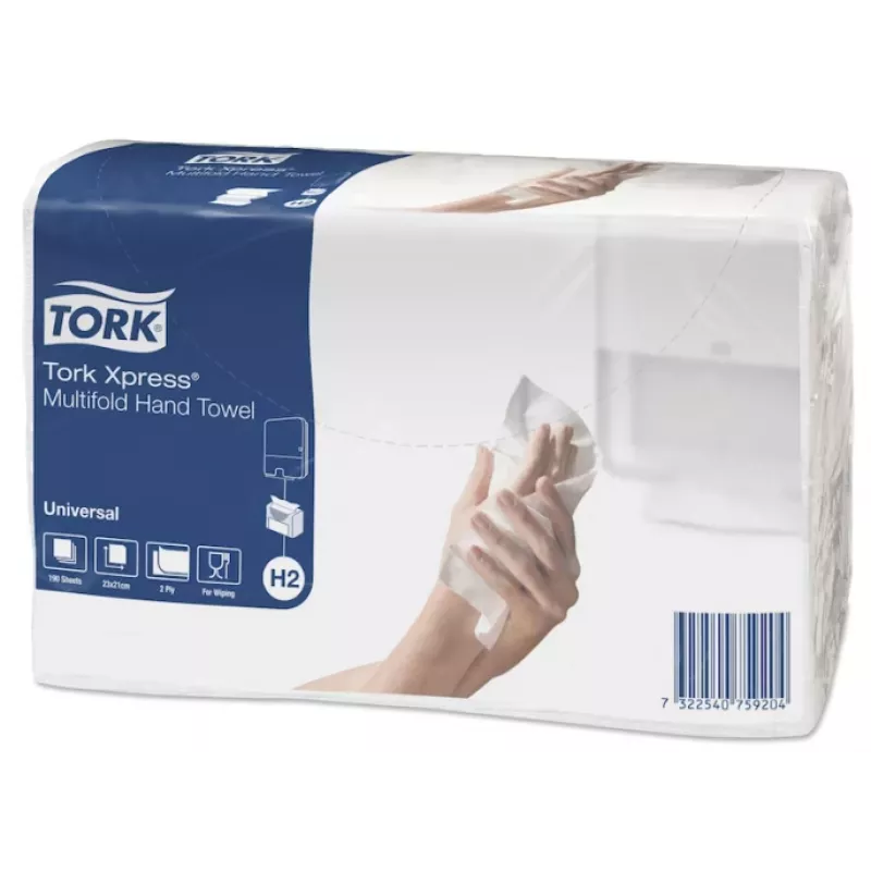 Lankstomas rankšluostinis popierius Tork Xpress Multifold Universal H2 2 sluoksnių, 23,4 x 21,3 cm (20 vnt.)