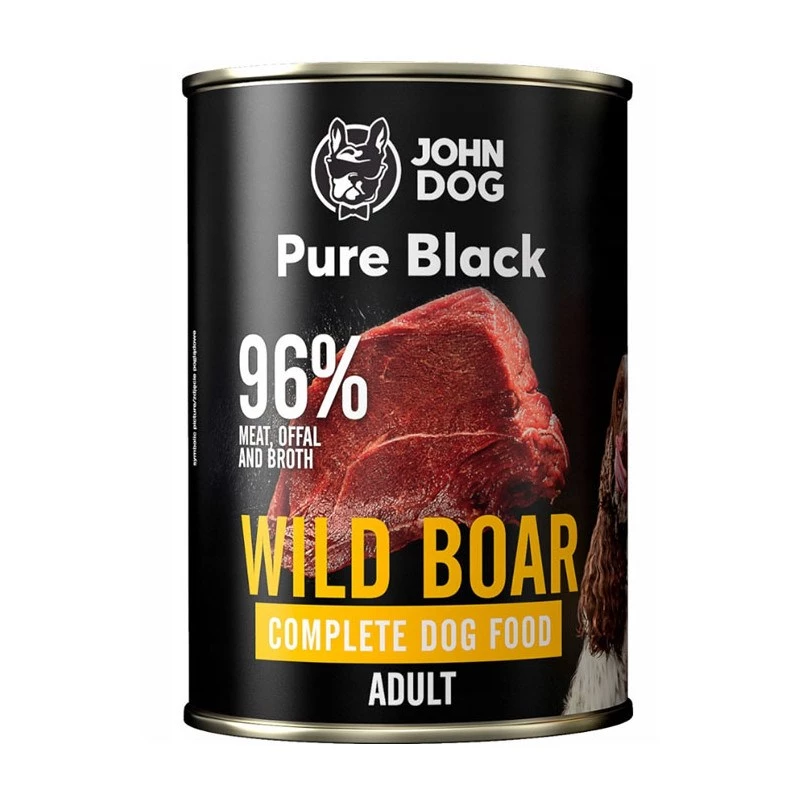 Šlapias šunų maistas john dog Pure Juoda suaugusiems šunims, 400 g