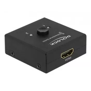 DeLock HDMI 2 į 1 dvikryptis kompaktiškas 4K 60 Hz jungiklis - Mažmeninė dėžutė - Vaizdo/garso jungiklis - 2 x HDMI - Staliniam naudojimui (64072)