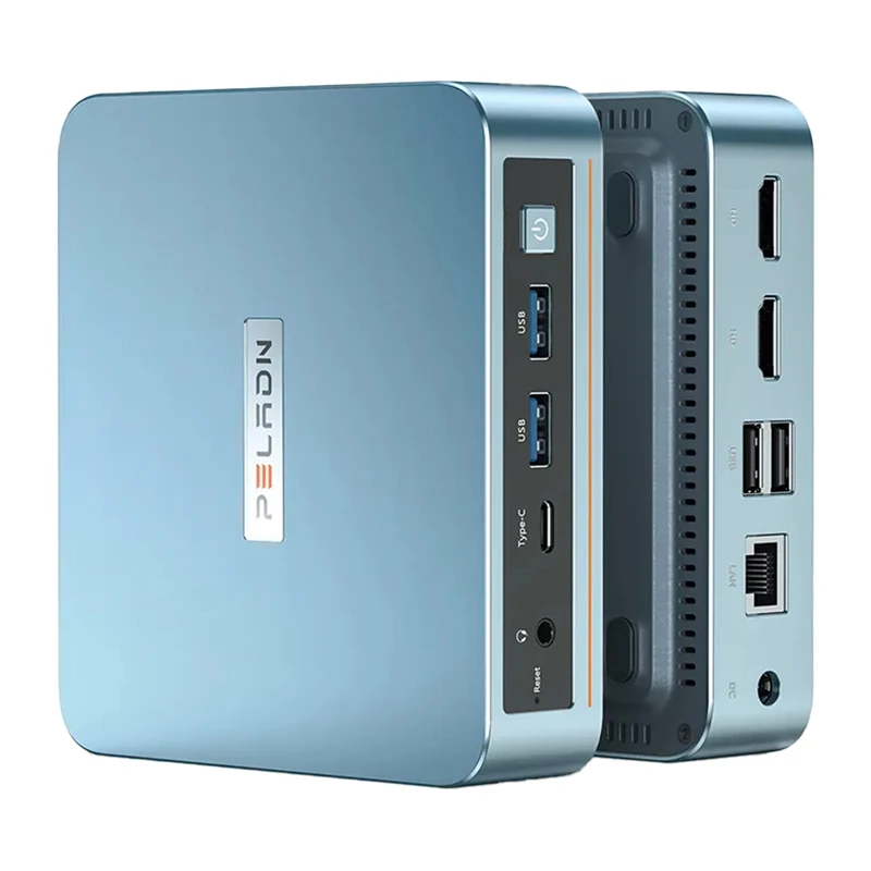 Mini PC Peladn WI-6 N150 — 16GB RAM, 512GB SSD, kompaktiškas stalinis kompiuteris