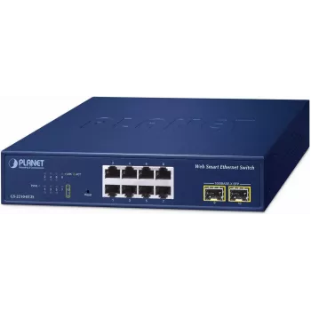 Valdomas jungiklis PLANET 8 prievadų 10/100/1000T + 2 prievadų L2 Gigabit Ethernet
