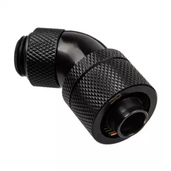 Alphacool HF jungtis 45 laipsnių G1/4 colio AG į 16/10 mm – pasukama, juoda