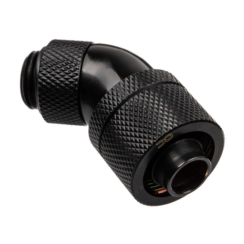 Alphacool HF jungtis 45 laipsnių G1/4 colio AG į 16/10 mm – pasukama, juoda