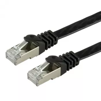 VALUE - komutacinis kabelis - RJ-45 (V) į RJ-45 (V) - 1 m - FTP - CAT 6a - Be halogenų, Liejinys, Vytos gyslos, Plokščias - Juoda (21.99.0831)
