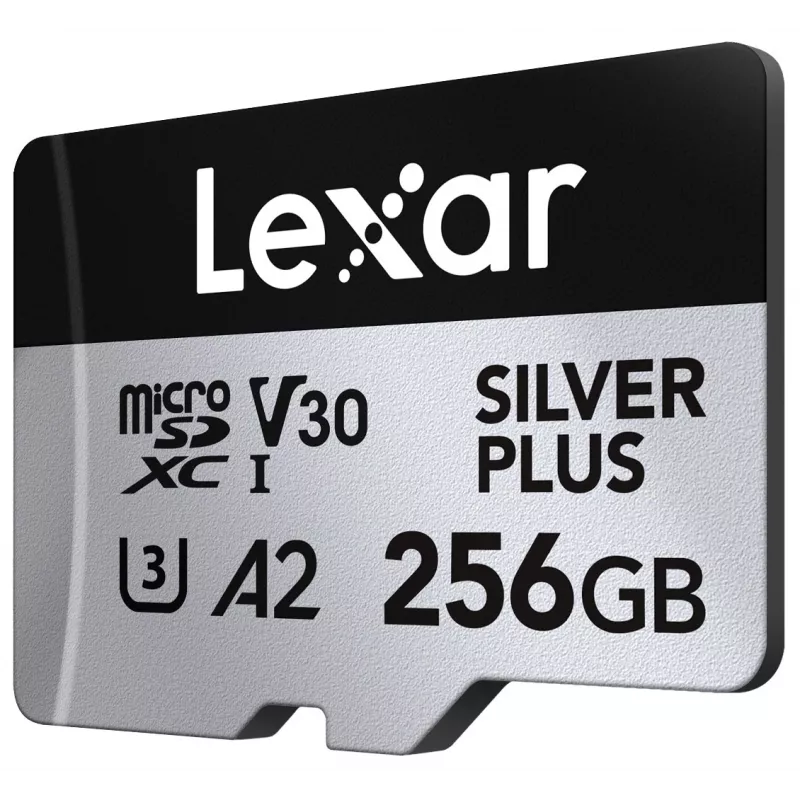 Atminties kortelė microSD 256GB C10 A2 U3 V30 205/150MB/s Sidabrinė Plus