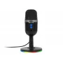 Studijinis mikrofonas BLOW su LED stovu — laidinis USB 2.0, 20–16000 Hz, jautrumas -50 dB, 237 g