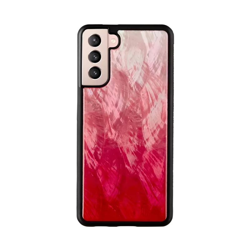 Telefono dėklas iKins, skirtas Samsung Galaxy S21+ — rožinis ežeras su juodais akcentais